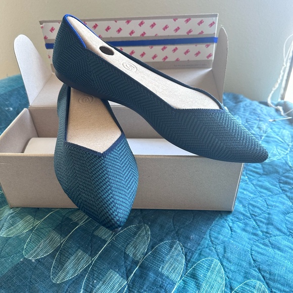 Rothy's The Point II Slip-on Flats (9.5) in teal herringbone--NWOT - Picture 6 of 10